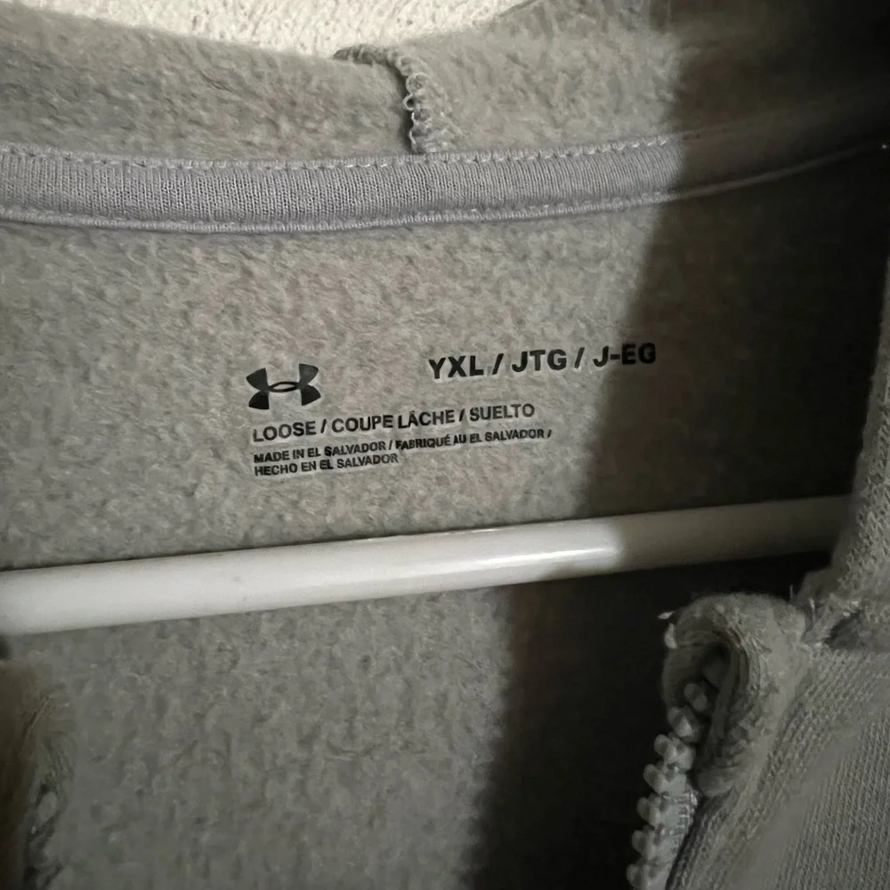 UNDER ARMOUR Activewear‎ Rival Fleece Full Zip Hoodie Jacket Grey Boy's Size XL
